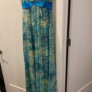 Blue green watercolor ocean BCBG dress size 2